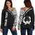 Pohnpei Custom Personalised Women's Off Shoulder Sweater - Curve Style Black - Polynesian Pride