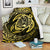 Hawaiian Turtle Polynesian Yellow Premium Blanket White - Polynesian Pride