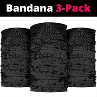 Hawaii Vocalno Flowers Tiki Bandana 3-Pack - AH - Grey - Polynesian Pride