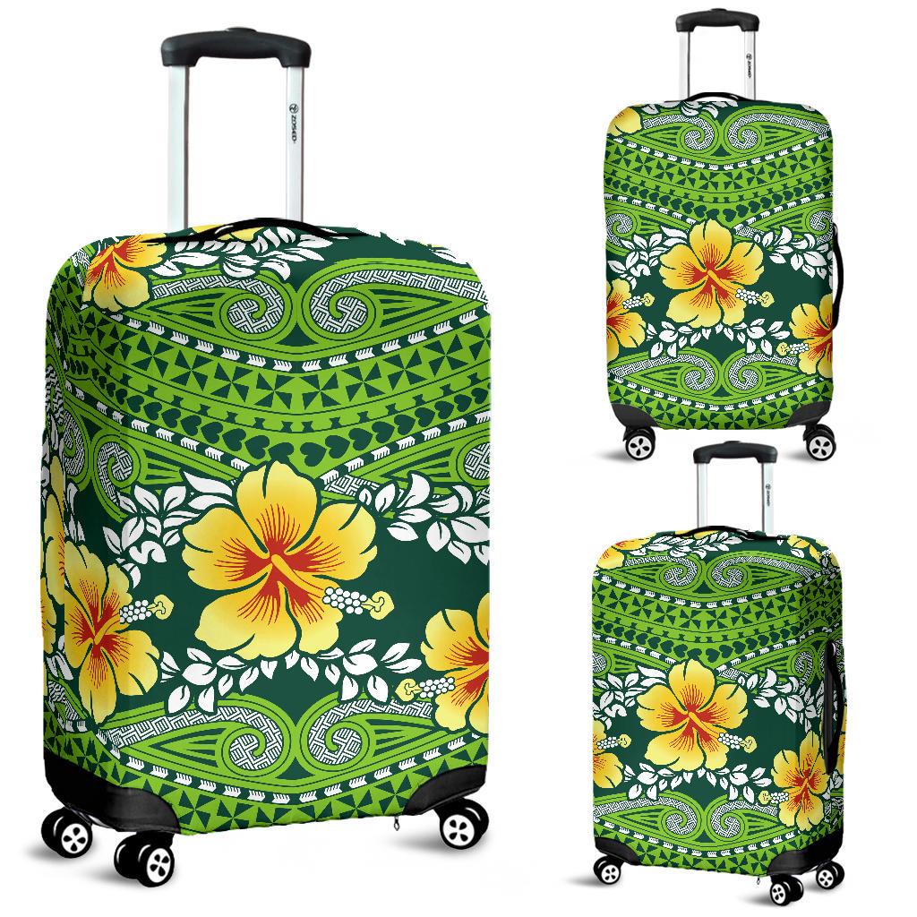Polynesian Luggage Covers - Polynesian Hibiscus Patterns Green - Polynesian Pride