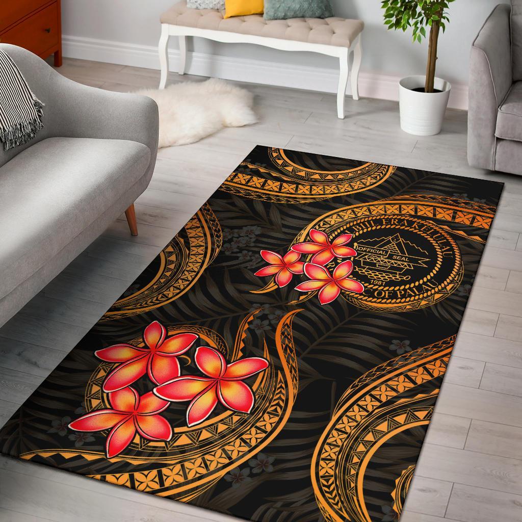 Palau Polynesian Area Rug - Gold Plumeria GOLD - Polynesian Pride