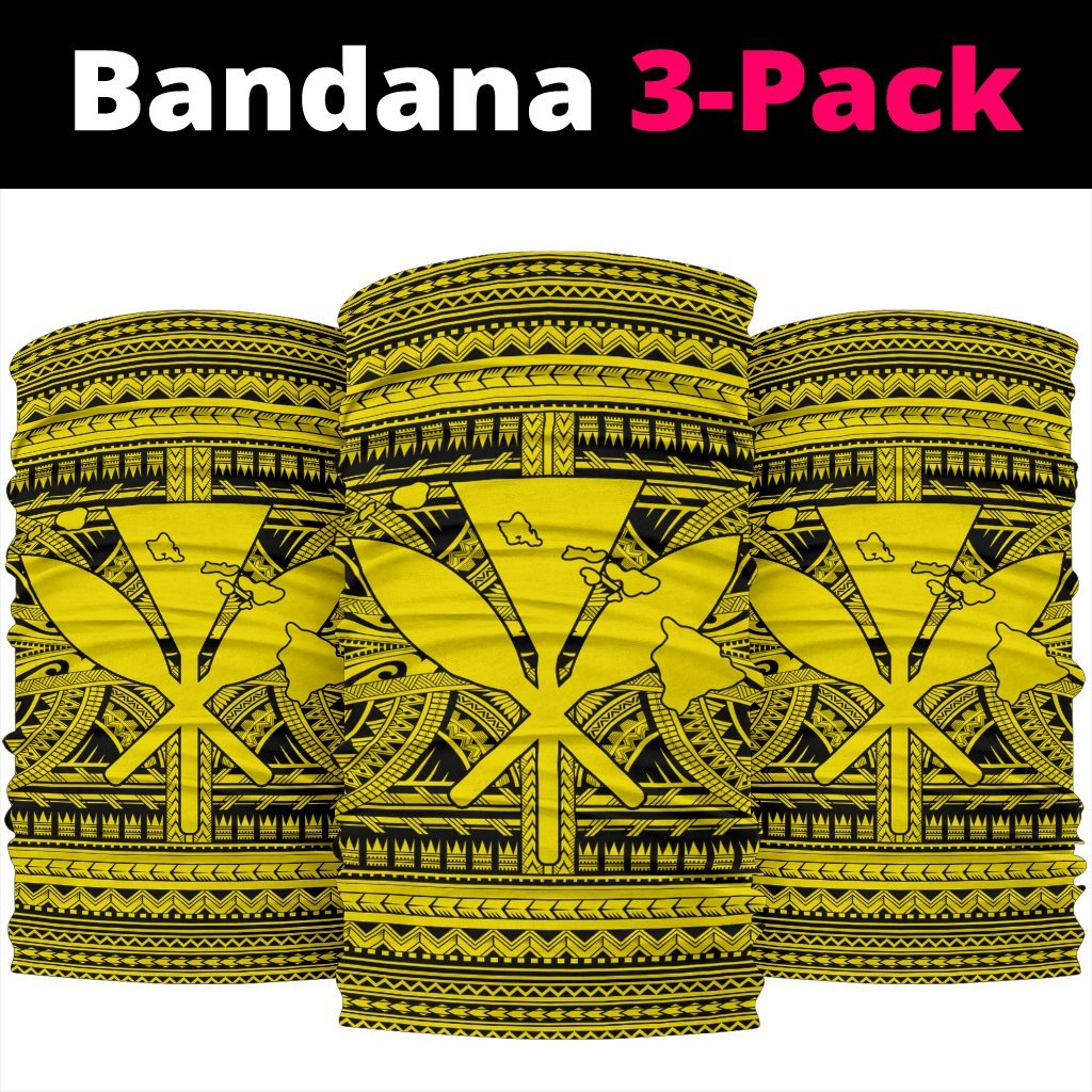 Hawaii Polynesian Kanaka Bandana Yellow One Size Yellow - Polynesian Pride