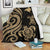 Papua New Guinea Premium Blanket - Gold Tentacle Turtle White - Polynesian Pride