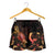 Pohnpei Polynesian Women's Shorts - Turtle With Blooming Hibiscus Gold - Polynesian Pride