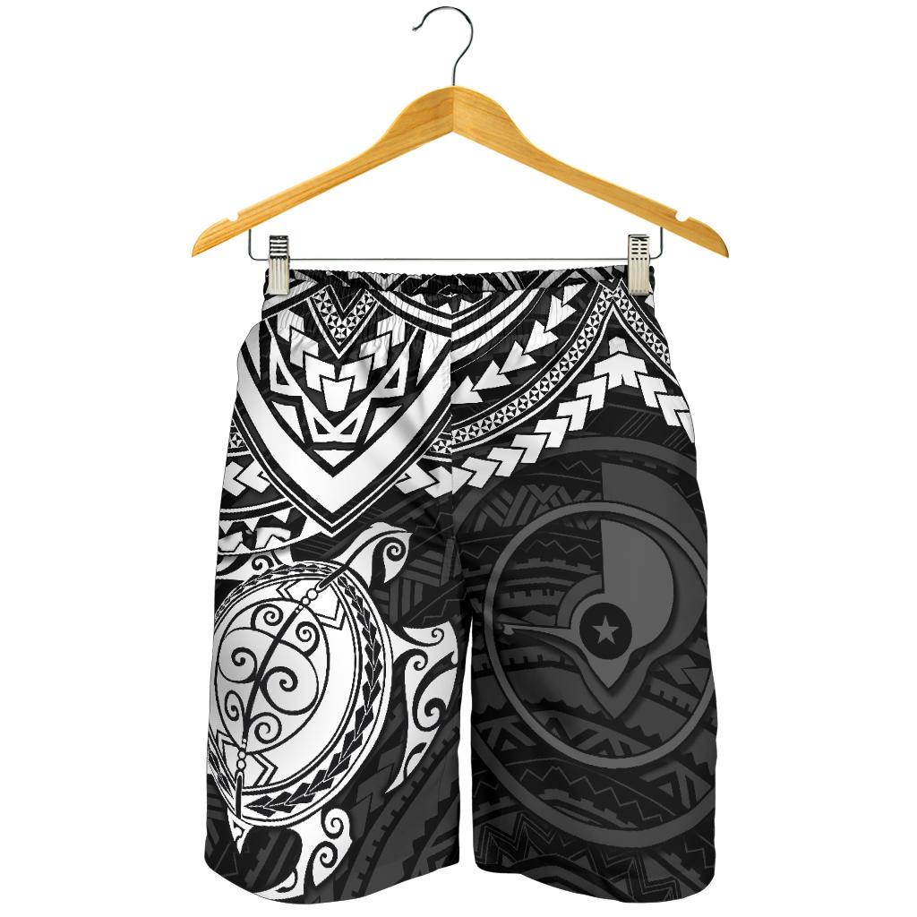Yap Polynesian Shorts (Men) - White Turtle - Polynesian Pride