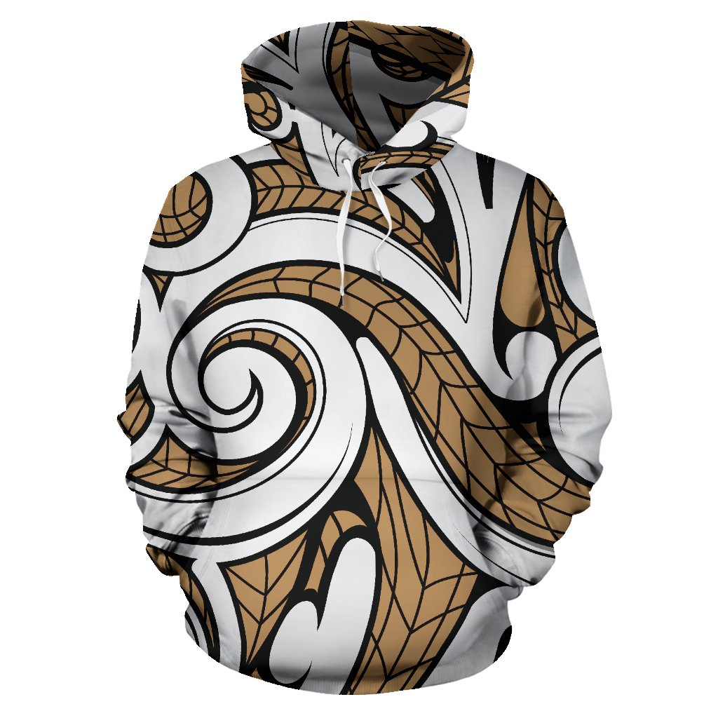 Hawaii Hoodie Polynesian Maori Ethnic Ornament Gold Pullover Unisex Art - Polynesian Pride