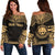 Federated States of Micronesia Polynesian Chief Custom Personalised Women's Off Shoulder Sweater - Gold Version Gold - Polynesian Pride