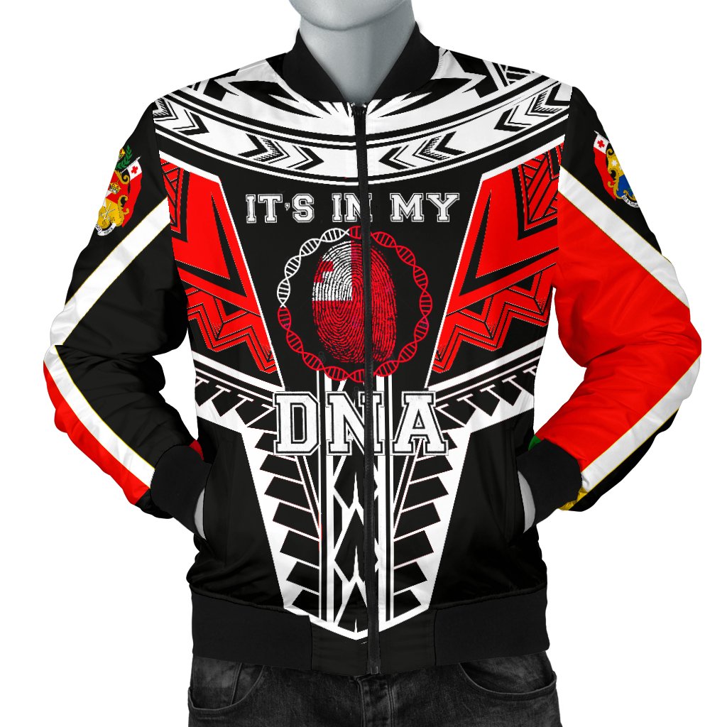 Tonga Bomber Jacket - It's In My DNA White Red Color Red Unisex - Polynesian Pride