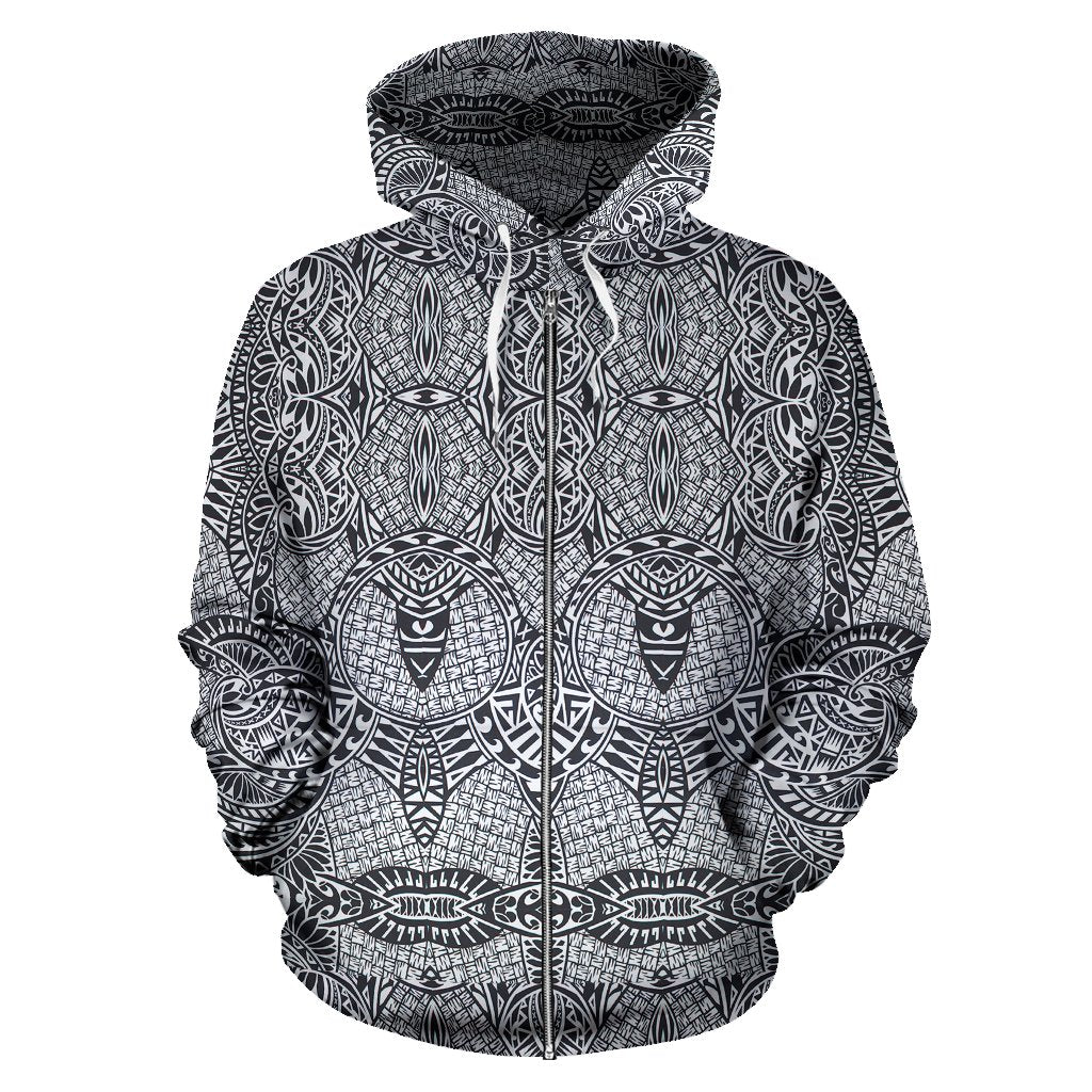 Polynesian Zip up Hoodie Tribal 08 - Polynesian Pride