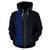 Polynesian Kakau Three Turtle Map of Hawaii Zip Hoodie Blue - Polynesian Pride