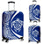 Hawaii Turtle Map Polynesian Luggage Cover - White And Blue - Circle Style White And Blue - Polynesian Pride