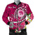 FSM Custom Personalised Men's Bomber Jacket - Turtle Plumeria (PINK) - Polynesian Pride