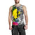 New Caledonia Men's Tank Top White - Turtle Plumeria Banana Leaf - Polynesian Pride