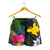 Papua New Guinea Women Shorts - Turtle Plumeria Banana Leaf - Polynesian Pride