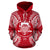 Tuvalu Polynesian ll Over Hoodie Map Red White - Polynesian Pride