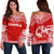 Tonga Flag Polynesian Chief Women's Off Shoulder Sweater Red - Polynesian Pride