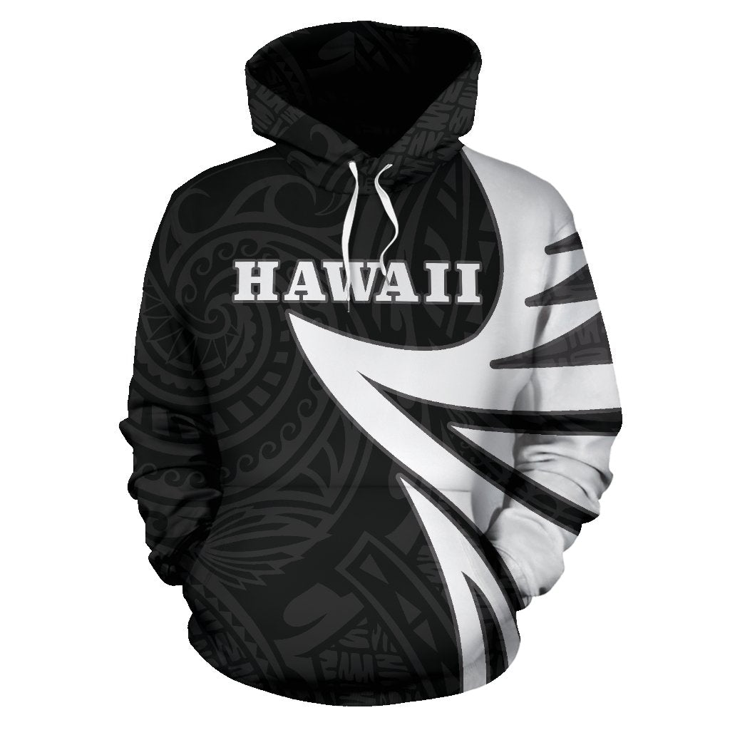 Hawaii Turtle Hoodie Warrior Style Unisex Black - Polynesian Pride