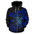 American Samoa Polynesian Zip up Hoodie Blue Turtle Shark Manta - Polynesian Pride