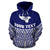 Tonga Polynesian Custom Zip up Hoodie Blue Pride Map and Seal - Polynesian Pride