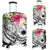 Marshall Islands Polynesian Luggage Cover - Summer Plumeria (White) - Polynesian Pride