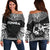 Tonga Polynesian Chief Women's Off Shoulder Sweater - Black Version Black - Polynesian Pride