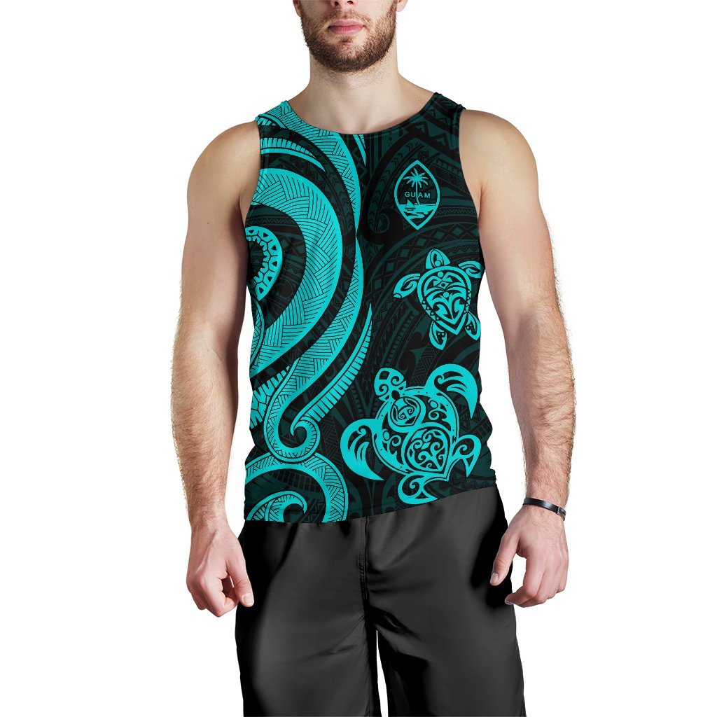 Guam Men's Tank Top - Turquoise Tentacle Turtle - Polynesian Pride