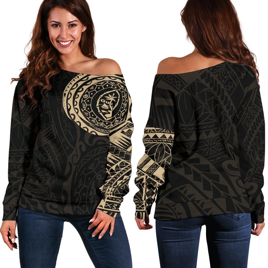 Guam Polynesian Tattoo Style Off Shoulder Sweater A7 Art - Polynesian Pride