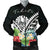 Tahiti Men's Bomber Jacket - Tahiti Caledonia Coat of Arms & Polynesian Tropical Flowers White White - Polynesian Pride