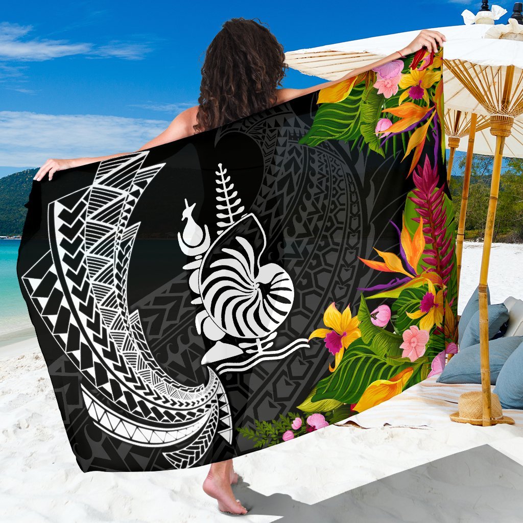 New Caledonia Sarong - Seal Spiral Polynesian Patterns Sarong - New Caledonia Black - Polynesian Pride