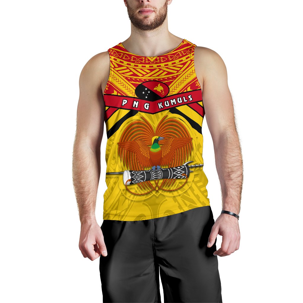 Papua New Guinea Rugby Men Tank Top PNG - The Kumuls Yellow - Polynesian Pride