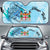 Fiji Auto Sun Shades - Custom Personalised Polynesian Turtle Under The Sea Auto Sun Shade - Fiji Universal Fit Blue - Polynesian Pride