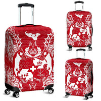 Tonga Polynesian Luggage Covers Map Red White Red - Polynesian Pride