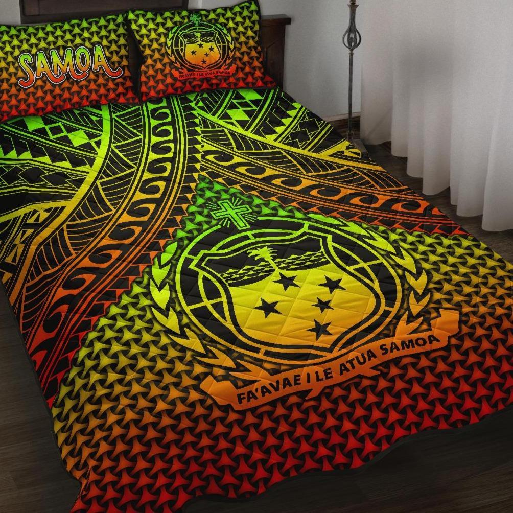 Polynesian Samoa Quilt Bed Set - Reggae Vintage Polynesian Patterns Art - Polynesian Pride