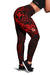 Polynesian Hawaii Kanaka Maoli Leggings - Humpback Whale with Hibiscus (Red) - Polynesian Pride