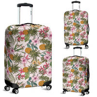 Tropical Pineapple Luggage Cover White - Polynesian Pride