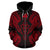 Kosrae Polynesian All Over Zip up Hoodie Map Red - Polynesian Pride