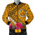 Hawaii Men's Bomber Jacket - Kanaka Maoli With Hibiscus On Polynesian Patterns (YELLOW) Yellow - Polynesian Pride