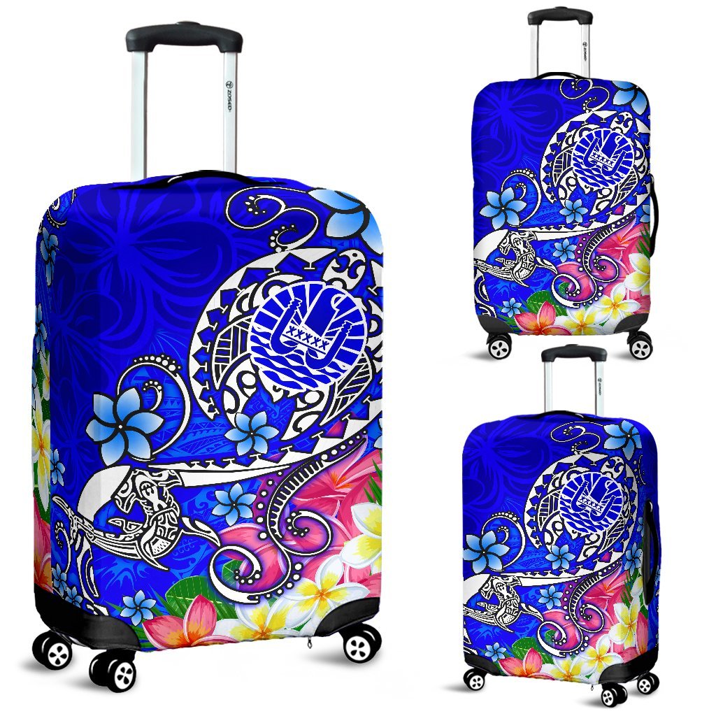 Tahiti Luggage Covers - Turtle Plumeria (Blue) - Polynesian Pride