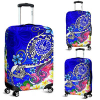 Tahiti Luggage Covers - Turtle Plumeria (Blue) - Polynesian Pride