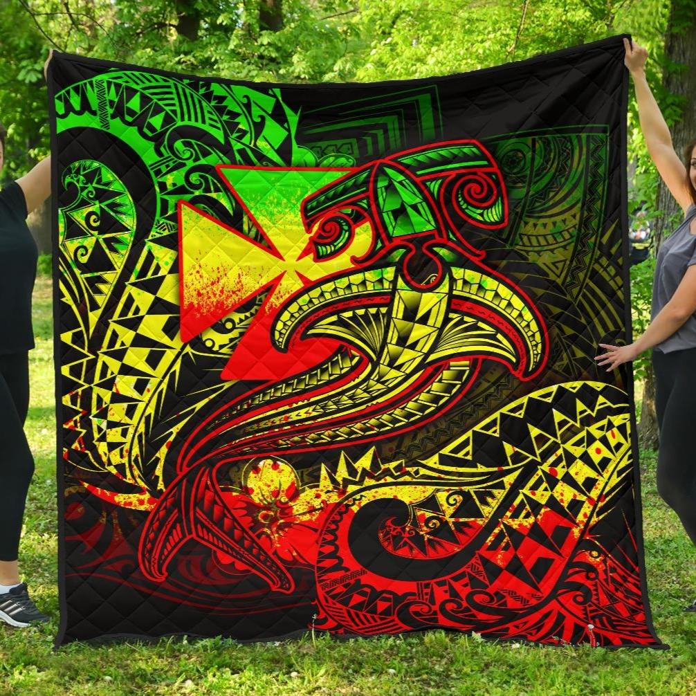 Polynesian Wallis and Futuna Premium Quilt - Reggae Shark Polynesian Tattoo - Polynesian Pride