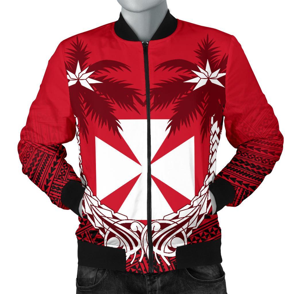 Wallis and Futuna Polynesian Coconut Men's Bomber Jacket Red - Polynesian Pride