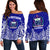 Samoa Premium Off Shoulder Sweater A7 Blue - Polynesian Pride