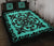 Hawaii Quilt Bed Set Royal - Black And Turquoise - Polynesian Pride