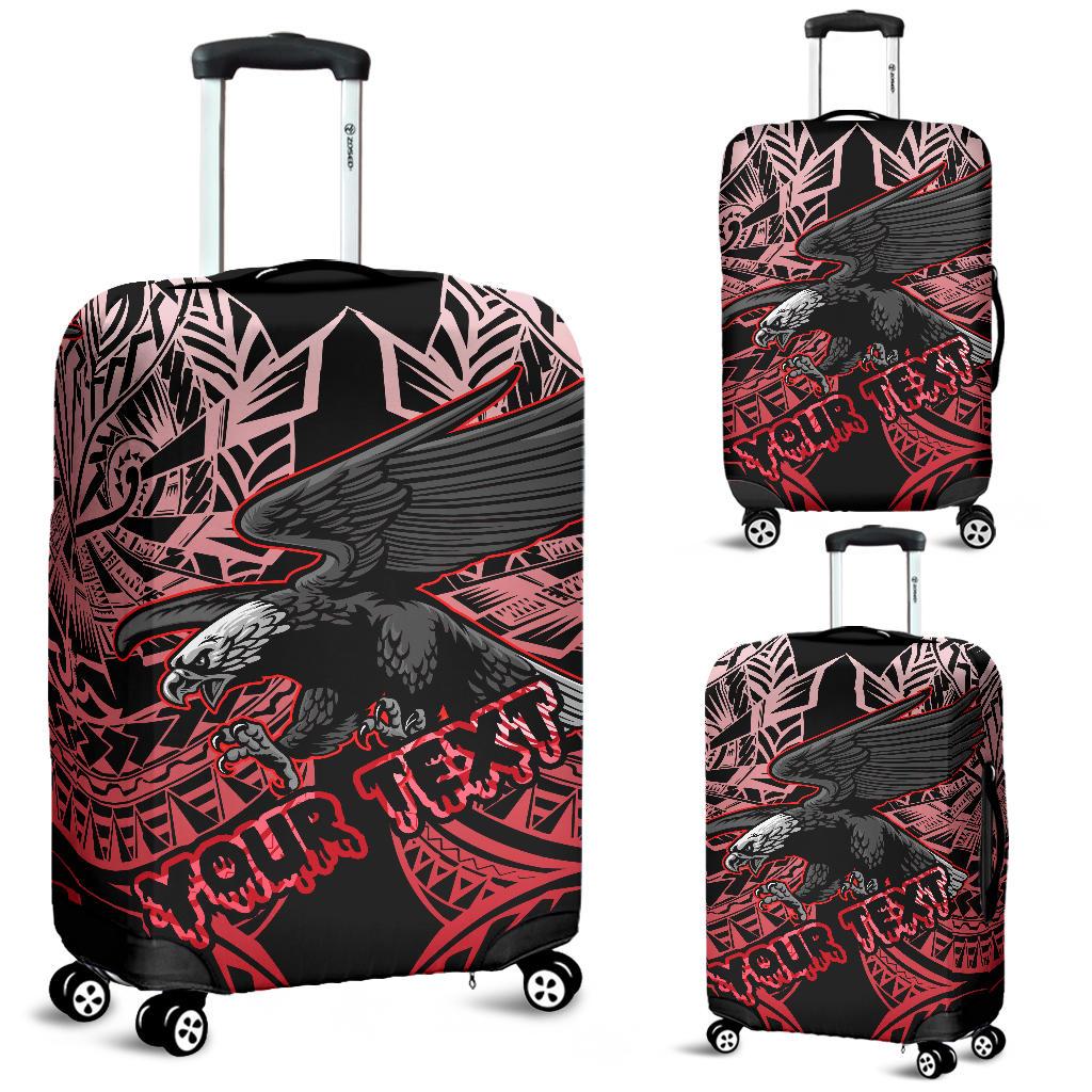 Samoa Polynesian Custom Personalised Luggage Covers - Eagle Tribal Pattern Red Red - Polynesian Pride