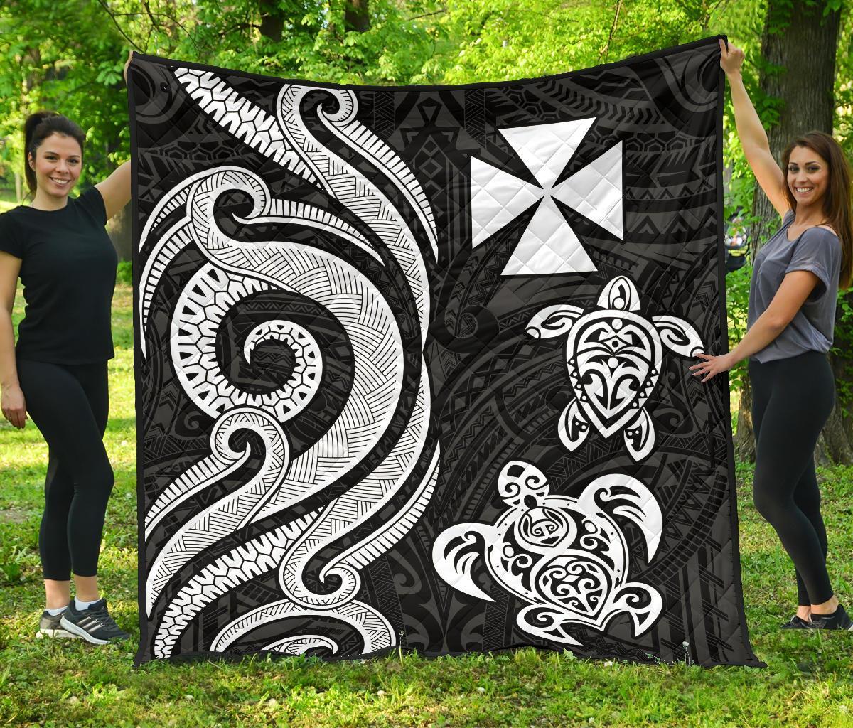 Wallis and Futuna Premium Quilt - White Tentacle Turtle - Polynesian Pride