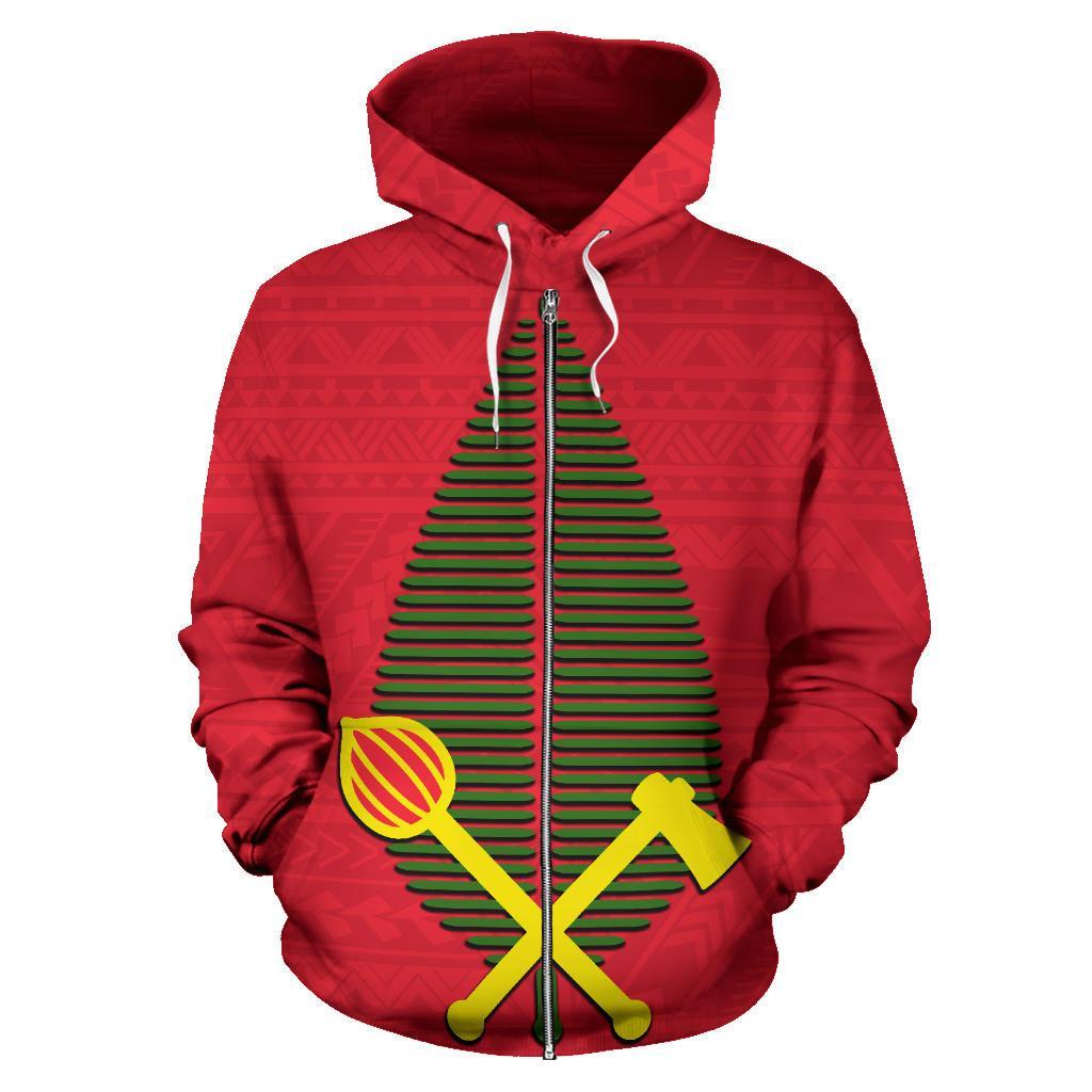 Alo Wallis and Futuna Zip up Hoodie Unisex Red - Polynesian Pride