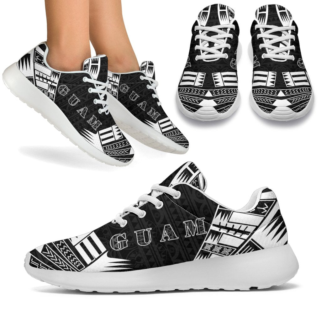 Guam Sport Sneakers - Polynesian Tattoo Black White - Polynesian Pride