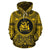 Norfolk Island ll Over Hoodie Norfolk Island Coat of rms Polynesian Gold Black Unisex Gold - Polynesian Pride