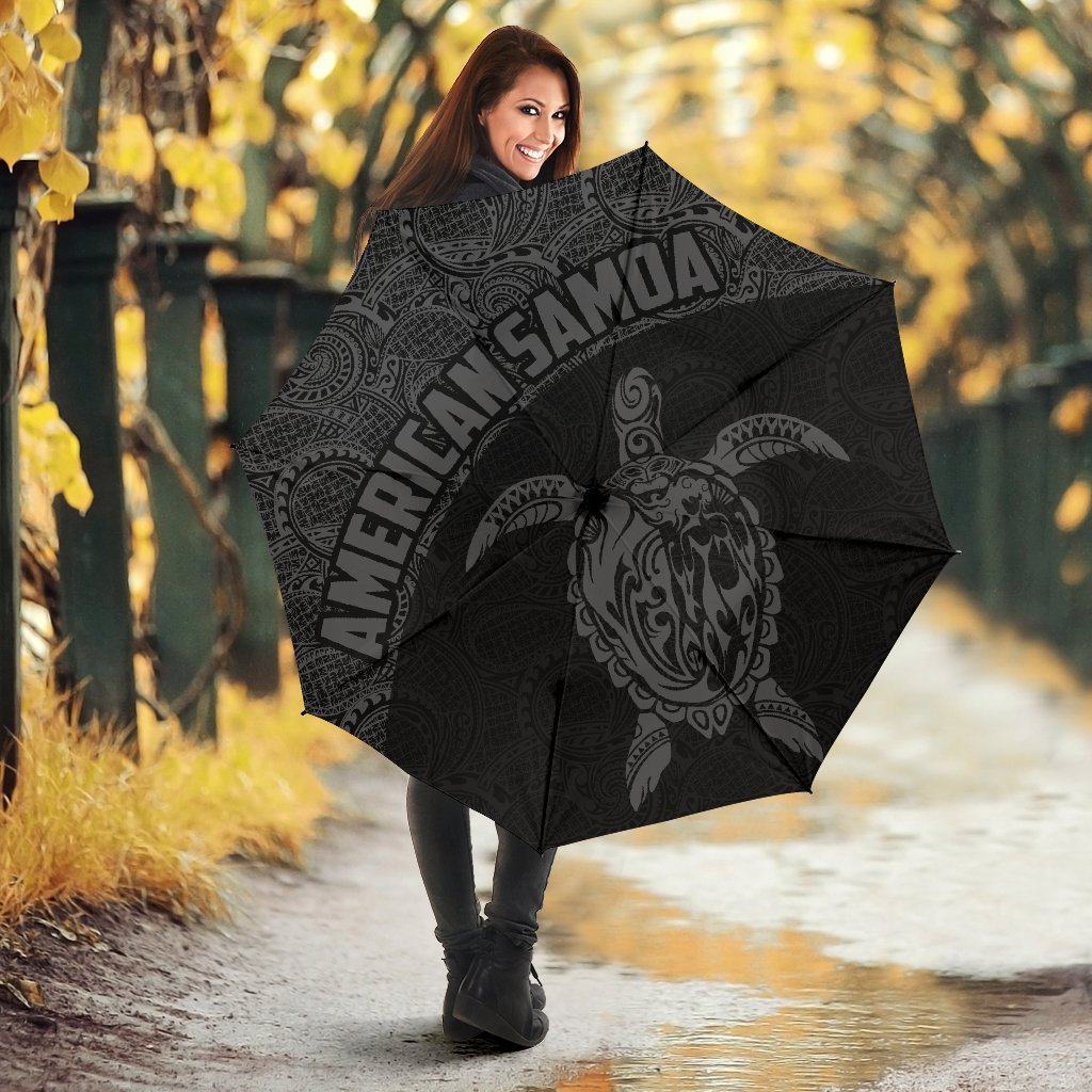 American Samoa Umbrella Turtle Mermaid Polynesian Pattern Gray - Polynesian Pride