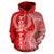 Pohnpei Polynesian Custom Zip up Hoodie Coconut Red White - Polynesian Pride